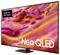 Televisore con la scritta 'Neo QLED' e 'Made for Germany', mostra un'immagine paesaggistica rosa-gialla vivace sullo schermo.