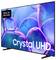 Televisore 'Crystal UHD' con colori vivaci su sfondo blu e viola. Contrassegnato con 'Made for Germany'.