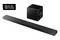 Una soundbar nera e un subwoofer con la scritta 'Made for Germany' in alto a sinistra.