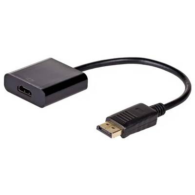 Cavo adattatore HDMI-DisplayPort, nero. Adatto per collegare un dispositivo HDMI a un monitor o proiettore DisplayPort.