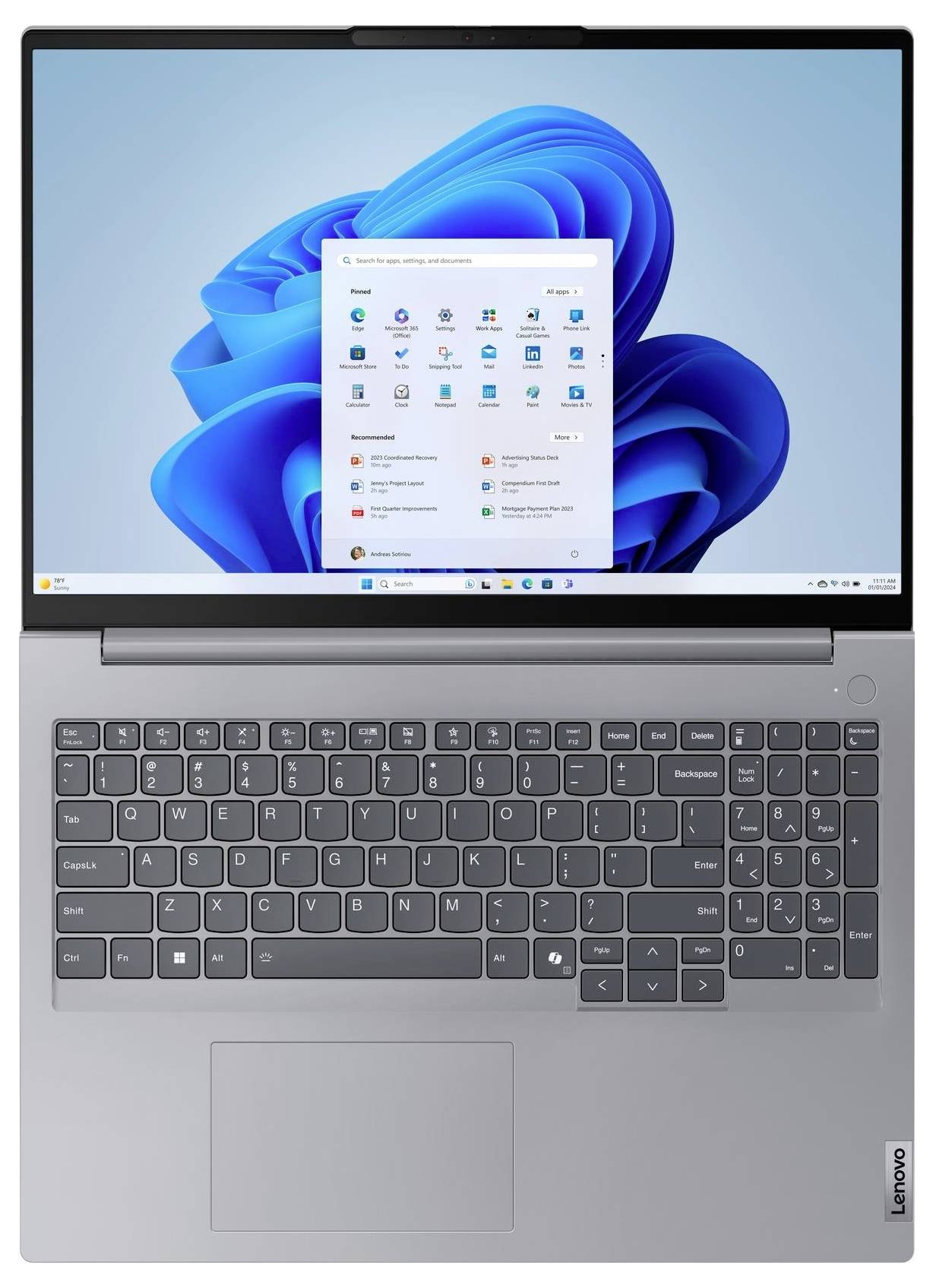 Lenovo Notebook ThinkBook 16 G7 ARP, ThinkBook 16 Gen 7 40.6 cm (16 pollici) WUXGA AMD Ryzen 5 7535HS 32 GB RAM 512 GB S-10