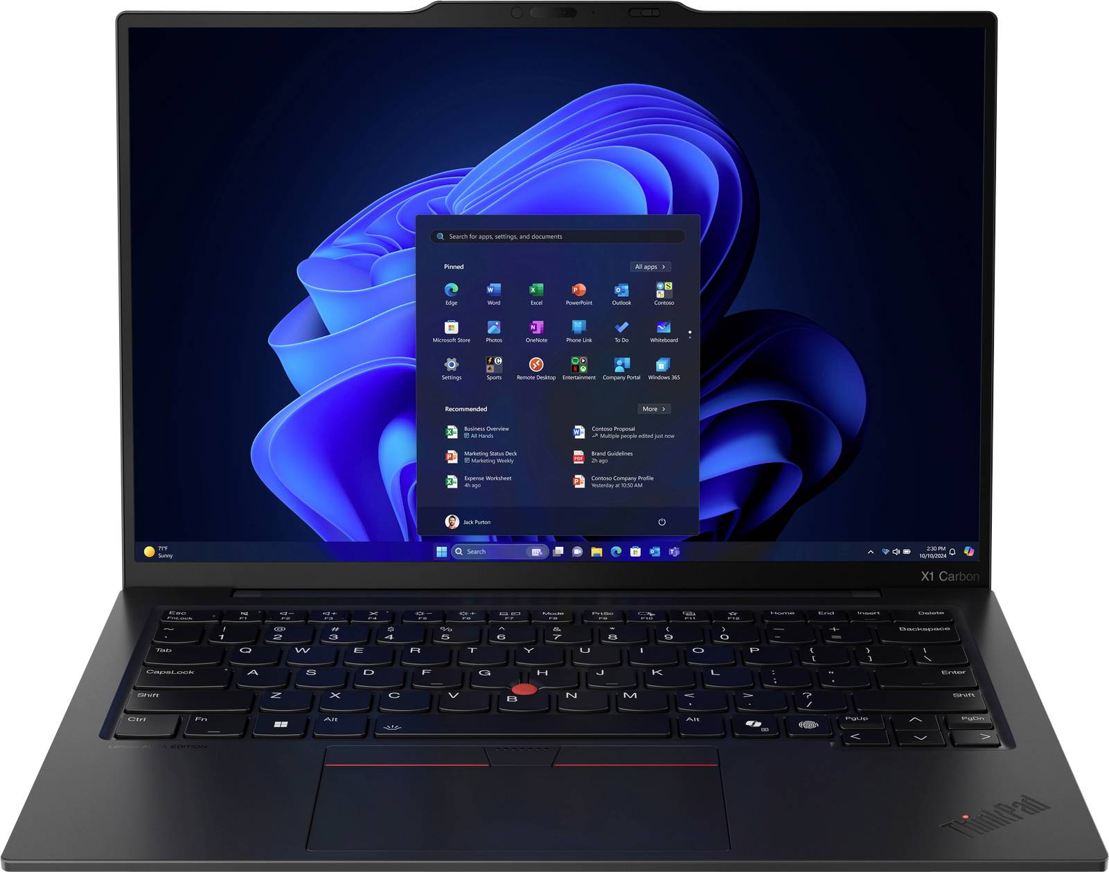 Lenovo Notebook ThinkPad X1 G13 35.6 cm (14 pollici) WQXGA+ Intel® Core™ Ultra 7 (Series 2) 265U 64 GB RAM 2 TB SSD Tede-0