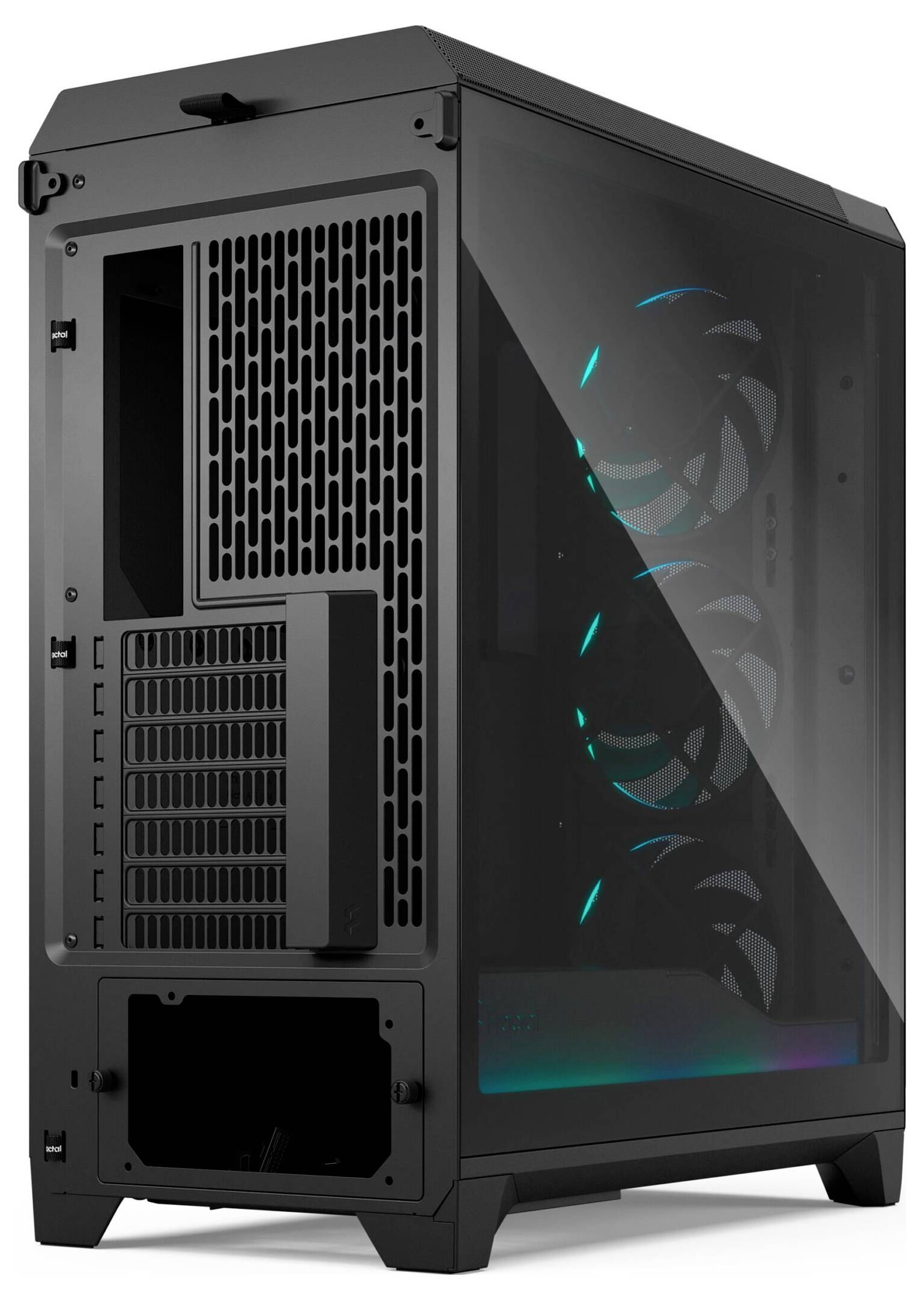 Fractal Design FD-C-MES3A-03 Tower PC Case Nero adatto per raffreddamento ad acqua AIO, illuminazione integrata, 3 vento-10