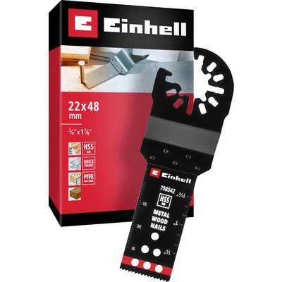Confezione 'Einhell' con lama di sega. Testo: '22x48 mm, HSS, Metal Wood Nails'. Idonea per la lavorazione del legno e del metallo.