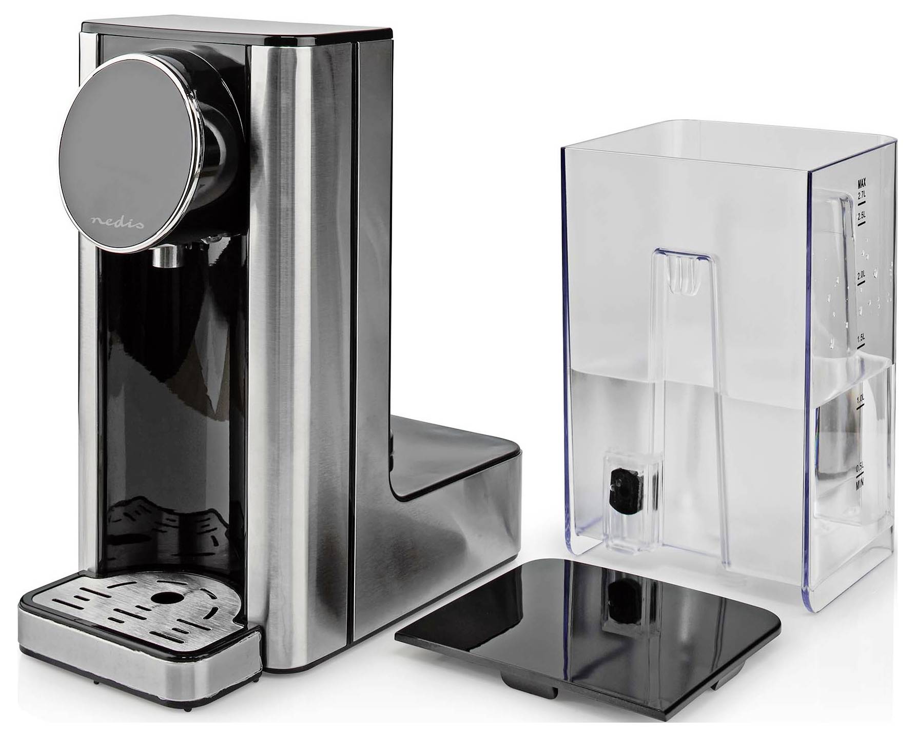Nedis KAWD310FBK Erogatore d'acqua calda Protezione da surriscaldamento Alluminio, Nero Capacità effettiva: 2.7 l-1