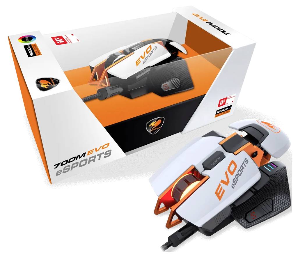 Cougar CGR-WOMW-700M EVO Mouse da gioco Cablato Ottico Bianco 1600 dpi-7
