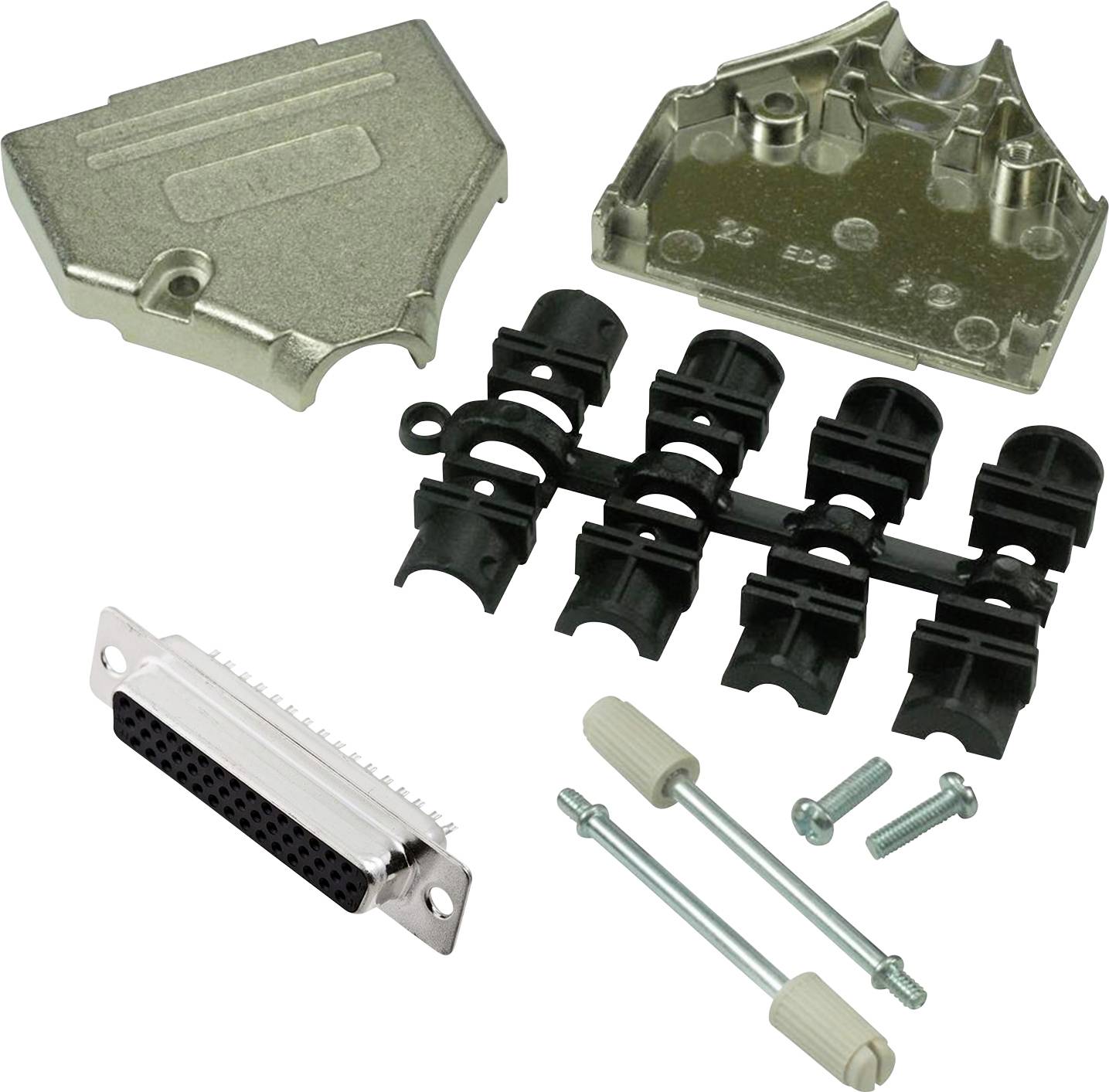 MH Connectors MHDTZK25HD44FS-K KIT connettori femmina SUB-D 180 ° Numero Poli (num): 25 Punte a saldare 1 pz.-0