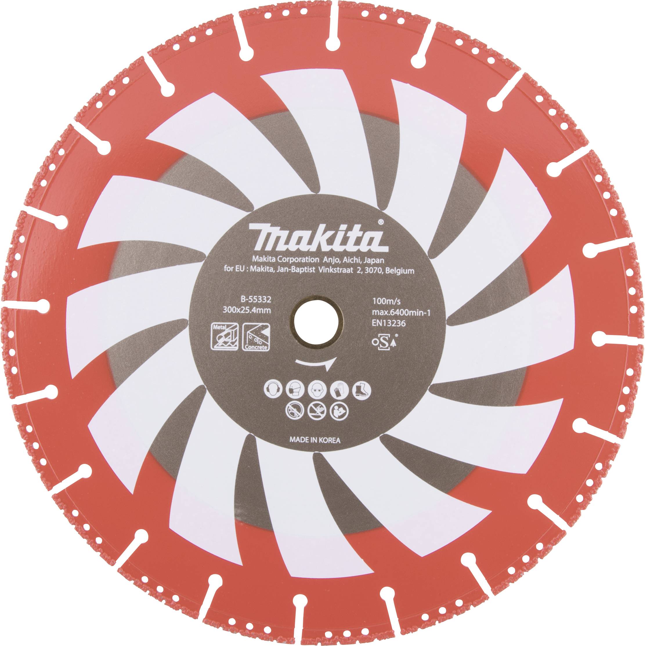 Makita B-55332 Disco diamantato Diametro 300 mm Ø foro 25.4 mm Diamante 1 pz.-0