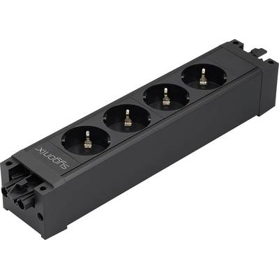 Sygonix SY-6872232 4 vie Modulo multipresa senza interruttore Nero-0