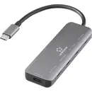Renkforce RF-6872246 Hub USB 4 Porte USB-C® USB 3.2 Gen2 10 GBit/s Contenitore in alluminio, con spina USB-C Grigio RF-U