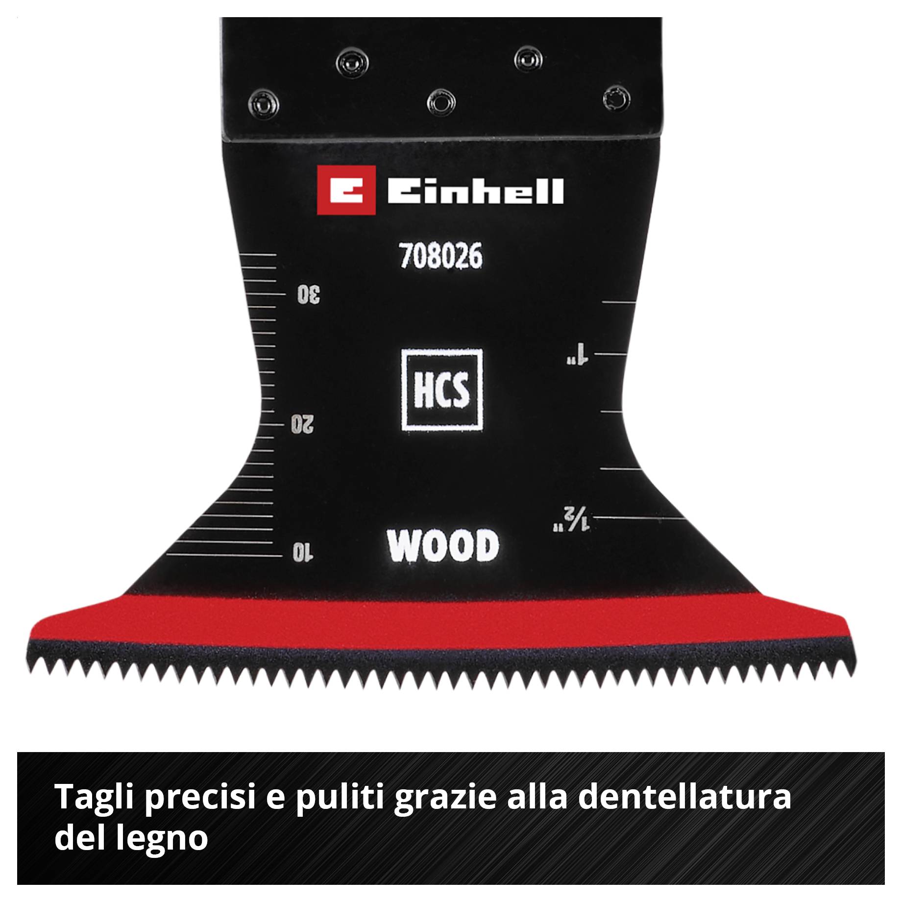 Attrezzo di lavoro con 'dentellatura in legno' per tagli di legno puliti e precisi di 'Einhell'.