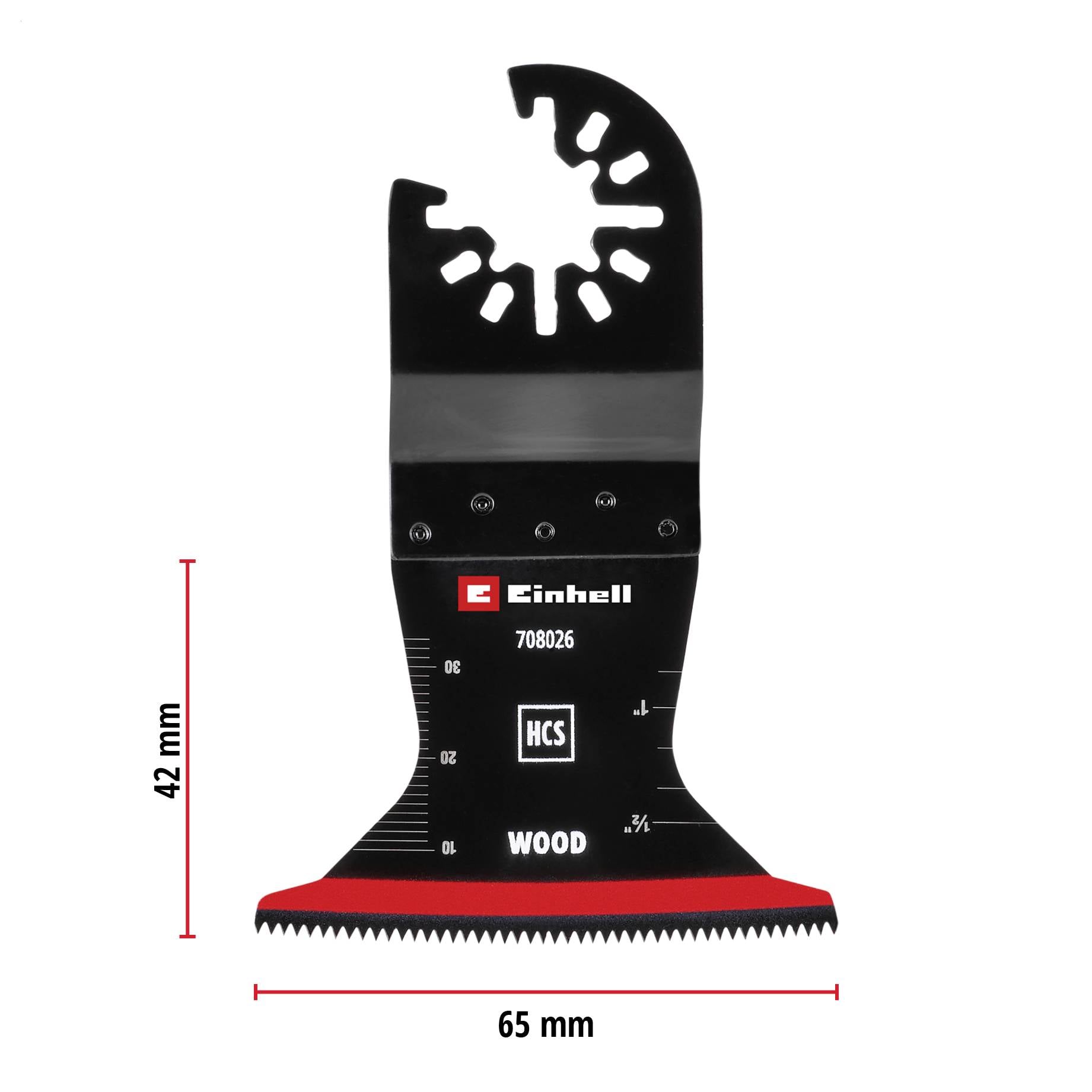 'Lama seghetto alternativo per legno, 42 mm x 65 mm, con marcatura HCS e dentatura per lavori di legno precisi.'