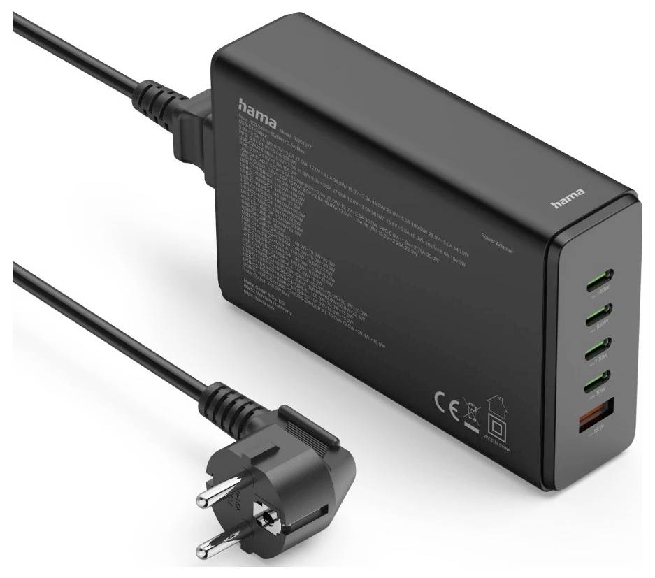 Hama Stazione di carica USB 240 W presa USB-C®, Presa USB-A completamente schermata 2.0, Consegna di potenza 3.0, Ricari-1