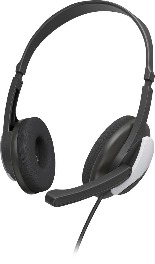 Hama Cuffie On Ear via cavo Stereo Nero, Argento regolazione del volume Computer-0