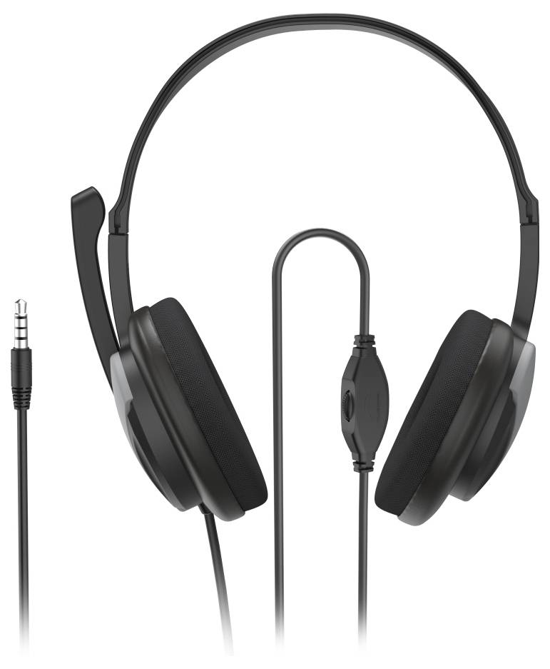 Hama Cuffie On Ear via cavo Stereo Nero, Argento regolazione del volume Computer-2