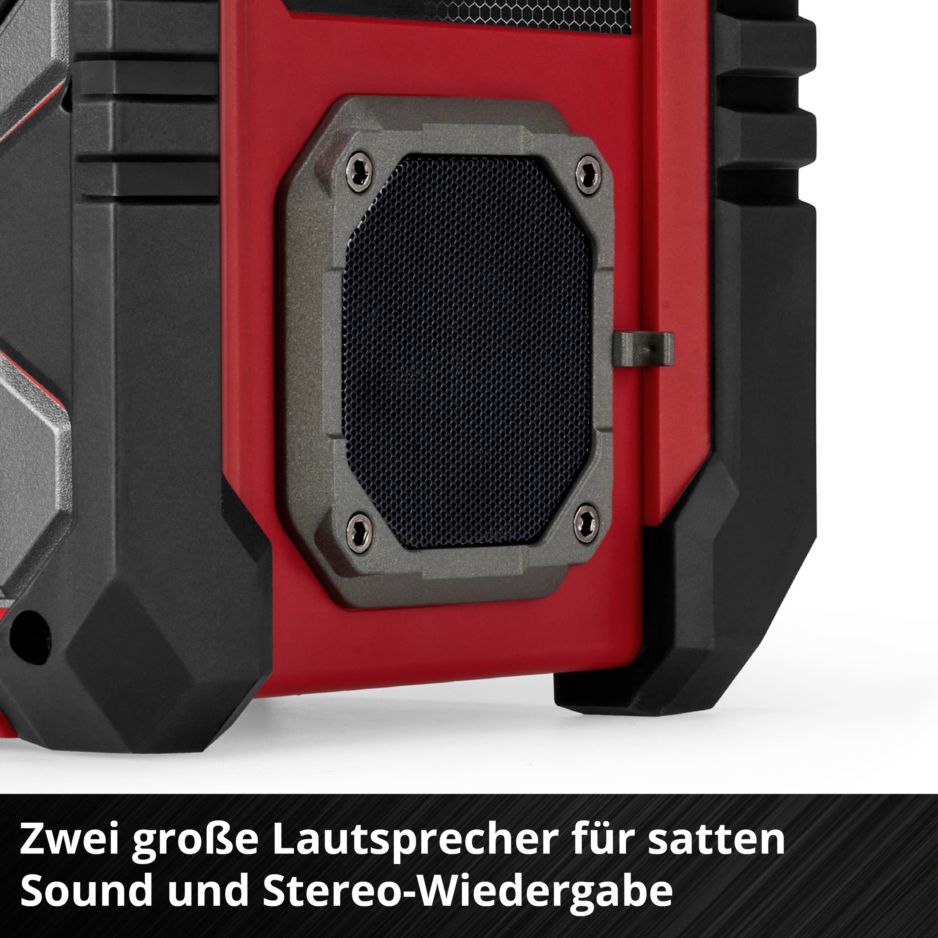 Einhell TE-CR 18 Li Radio a batteria DAB+, FM Bluetooth, AUX, USB Rosso/Nero-7