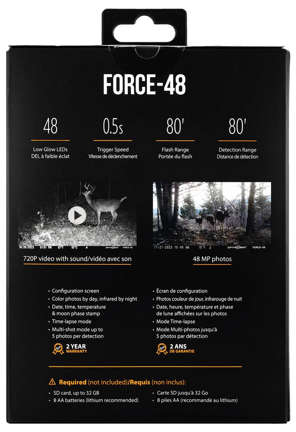 Spypoint Camera outdoor 48 Megapixel LED Low Glow Nero antracite-6