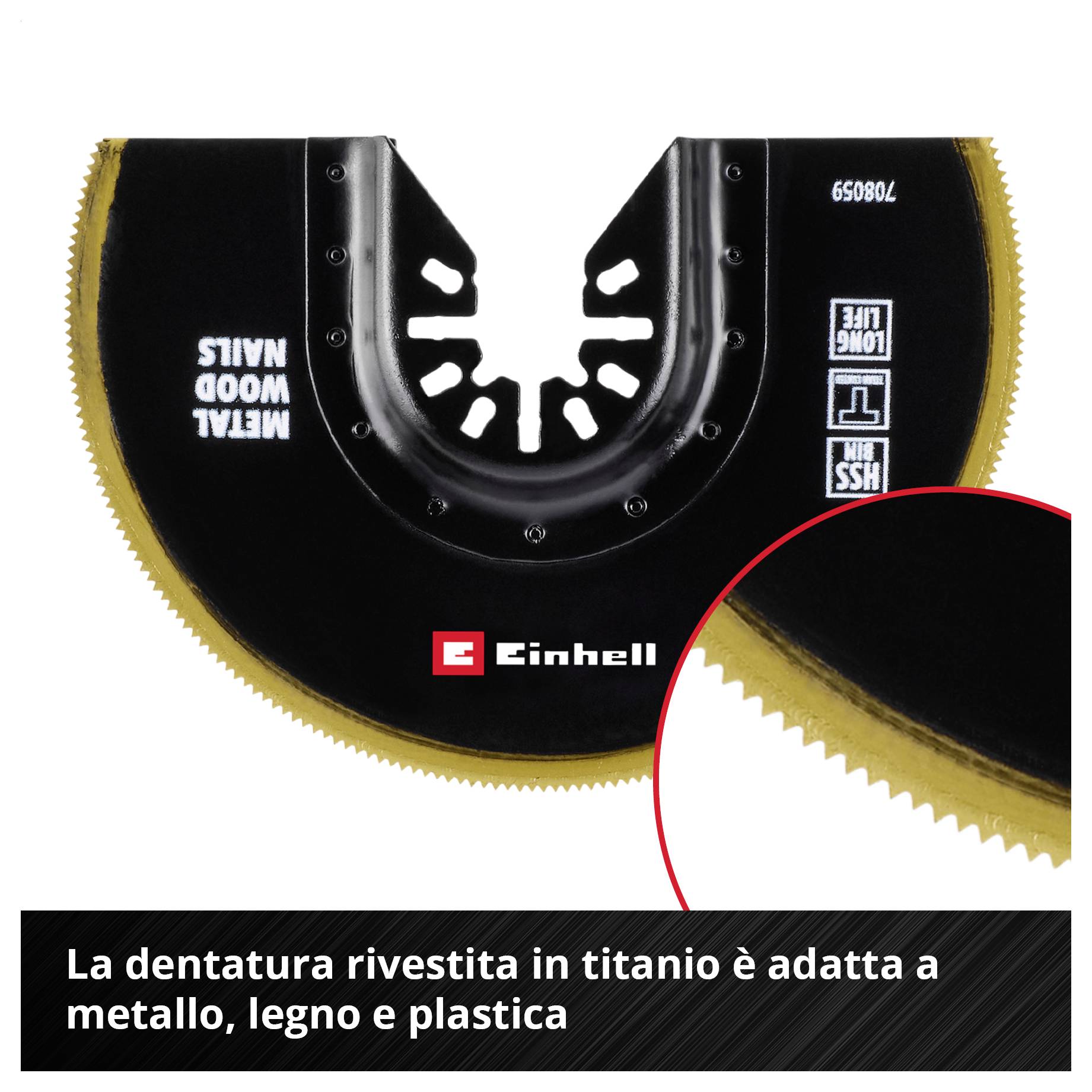 'Attacco a cambio rapido'. Sette utensili: Einhell, Dremel, Bosch, Makita, Metabo, Milwaukee, Parkside. Confronto con lame.