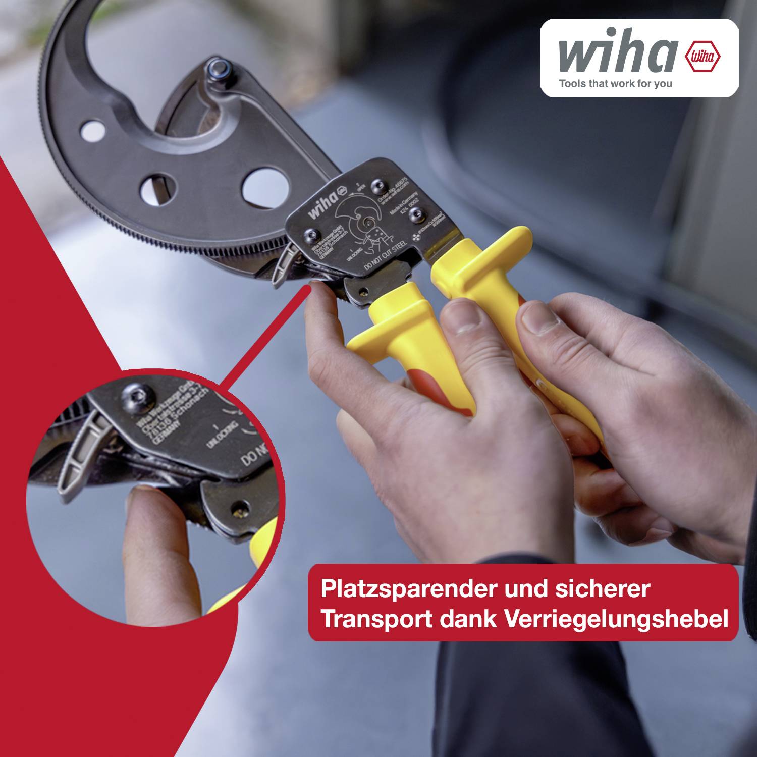 Wiha 46675 Tronchese per cavi Adatto per (isolamento) Cavi in alluminio e rame, fili singoli e multipli 62 mm 500 mm²-19