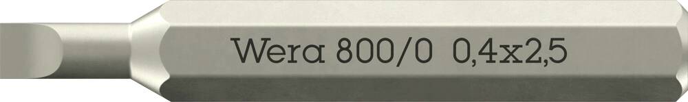 Wera 05058101001 800 Micro Inserto a Taglio Impronta (cacciavite): 1/4" (6.3 mm) Forza: Croce Phillips 2.5 mm-0