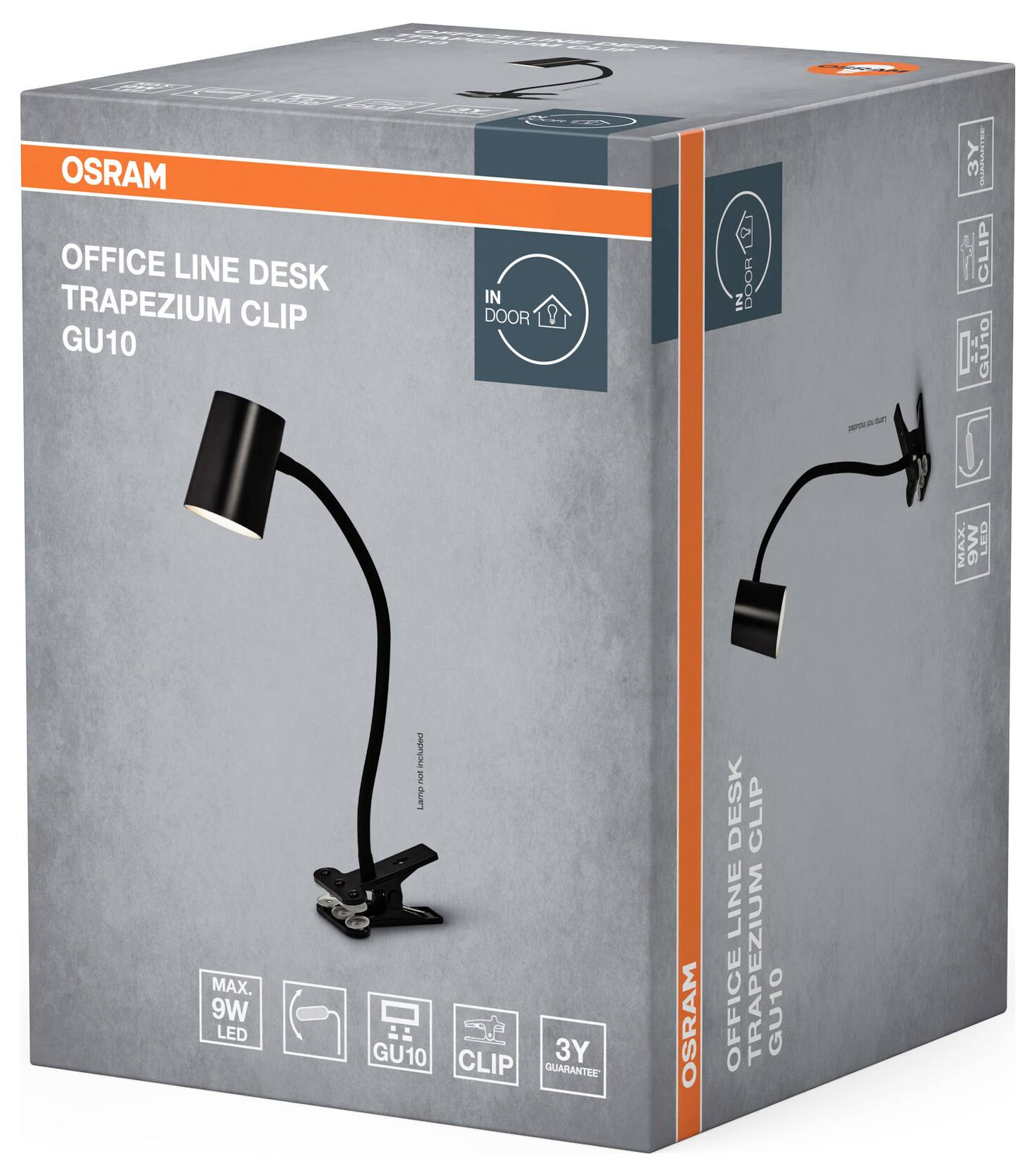 OSRAM HOMELIGHTING Office Line Desk Trapezium Clip GU10 Black 4099854464416 Lampada con morsetto GU10 Nero-2