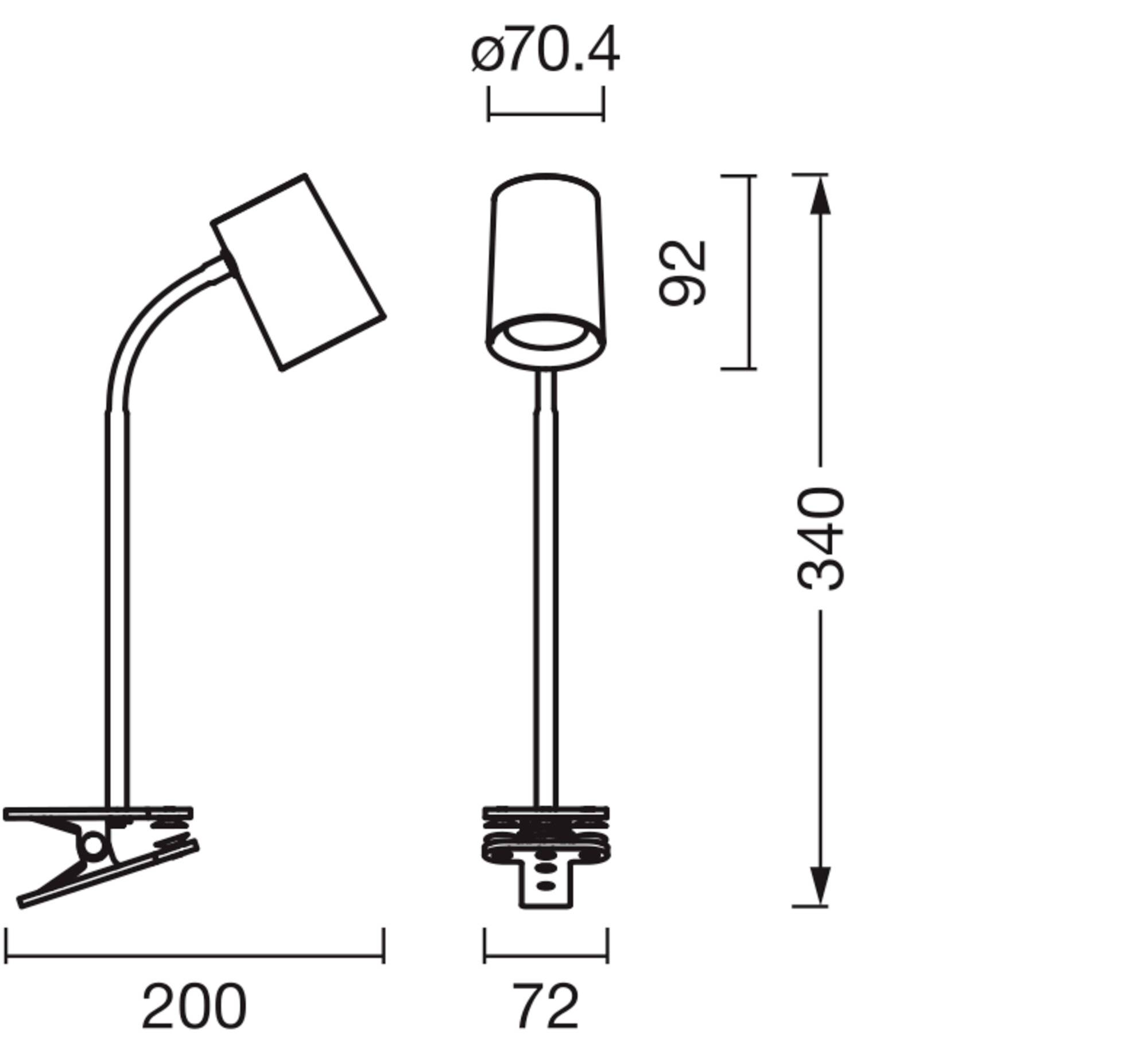OSRAM HOMELIGHTING Office Line Desk Trapezium Clip GU10 Black 4099854464416 Lampada con morsetto GU10 Nero-4