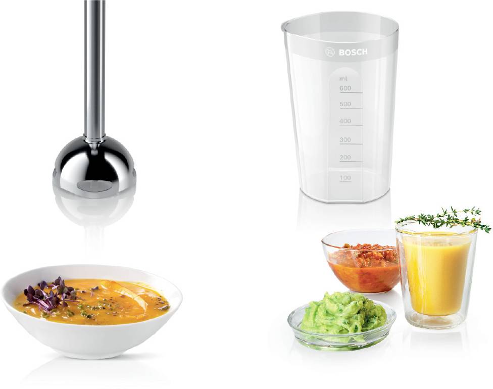 Bosch CleverMixx 400 Watt Metallfuß Frullatore ad immersione 400 W acciaio inox, Bianco-7