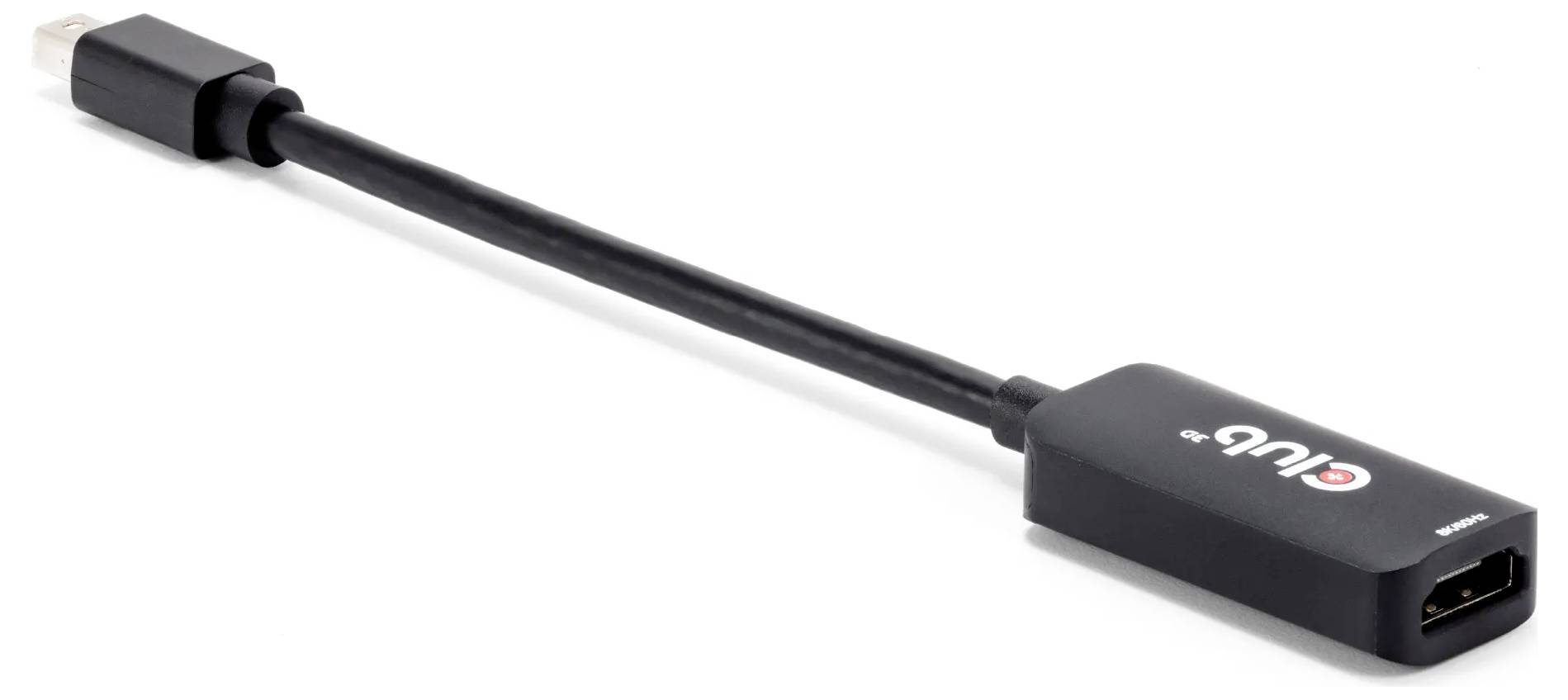 Un cavo adattatore nero da HDMI a Micro-USB con un logo che riporta la scritta 'club'.
