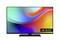 Un televisore con schermo piatto che mostra un design multicolore vivace con il testo '4K QLED' nell'angolo, che indica la tecnologia di visualizzazione.