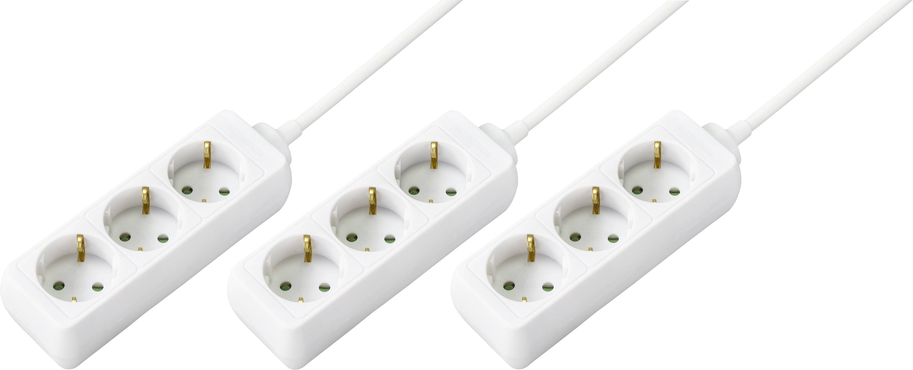 Sygonix 3xSY-4890976 Multipresa 3 scomparti Bianco Schuko 1 KIT-0