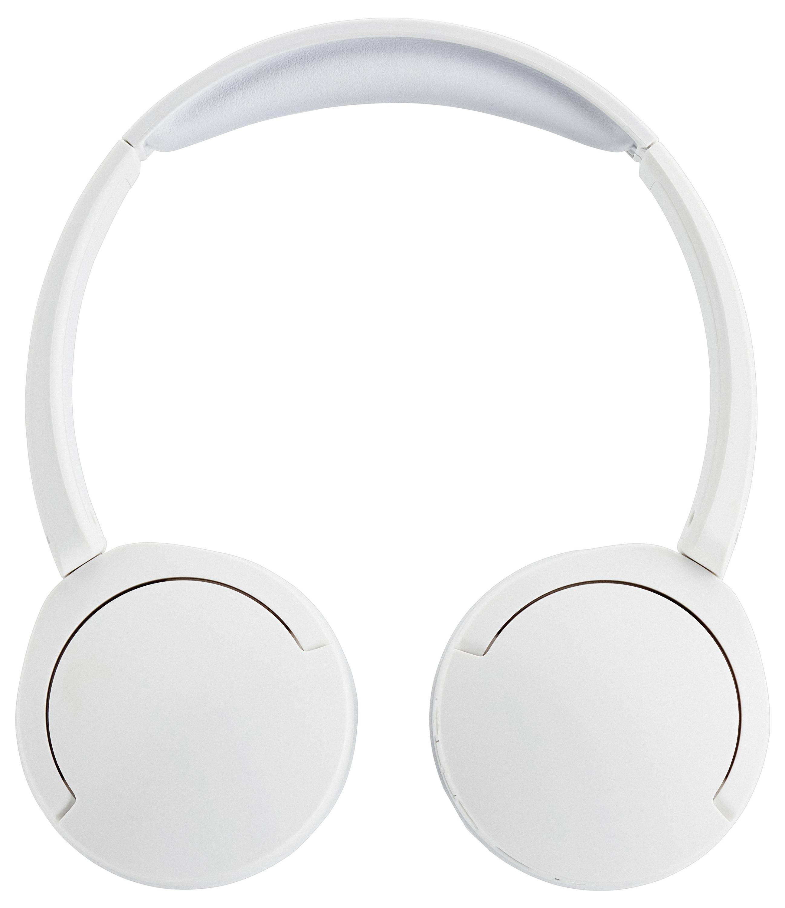 Cuffie wireless bianche con padiglioni auricolari arrotondati e fascia poggiatesta imbottita, progettate per un comfort over-ear e l'isolamento acustico.