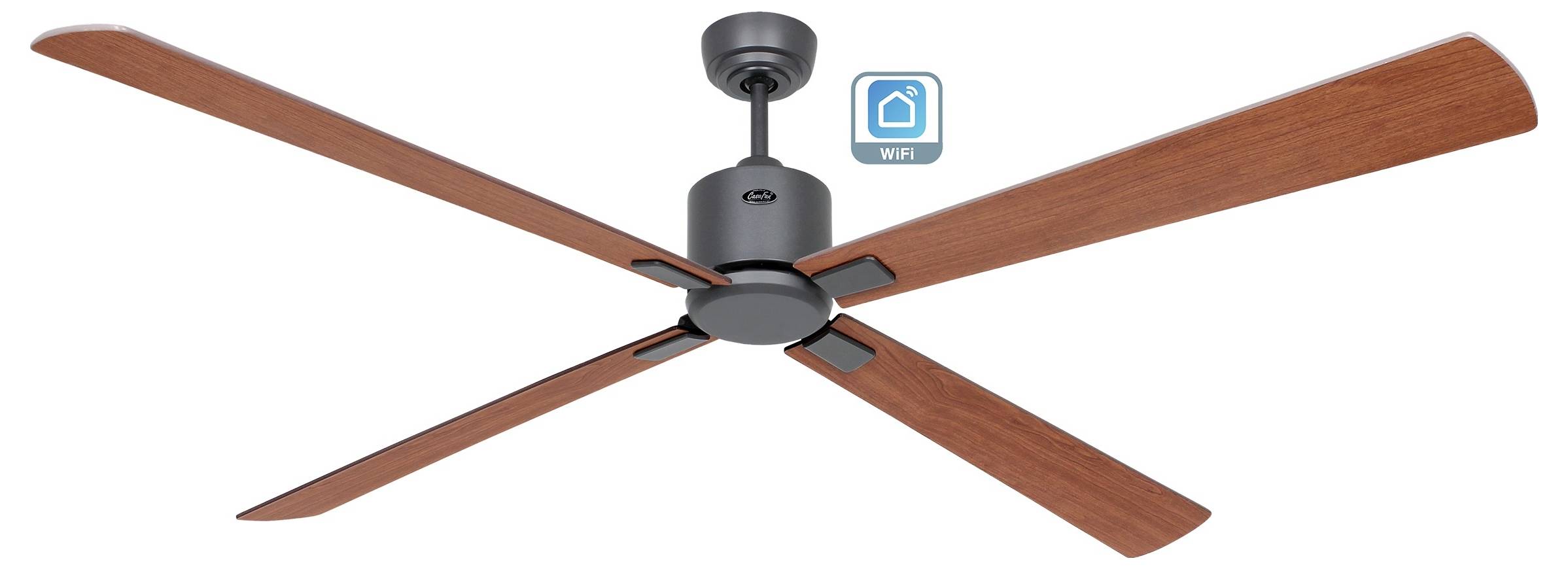 CasaFan ECO NEO III 180-4 BG-NB/KI WiFi Flügel Nussbaum/Kirsche Ventilatore da soffitto 28 W (Ø x A) 180 cm x 360 mm Gri-1