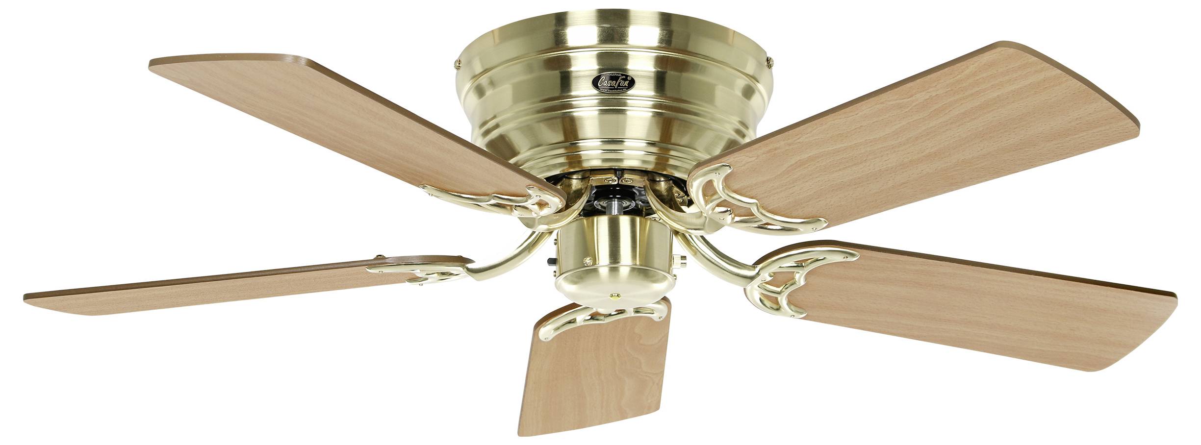 CasaFan FLAT 103-III MG-EA/BU Flügel Eiche antik/Buche Ventilatore da soffitto 65 W (Ø x A) 103 cm x 164 mm Ottone (spaz-1
