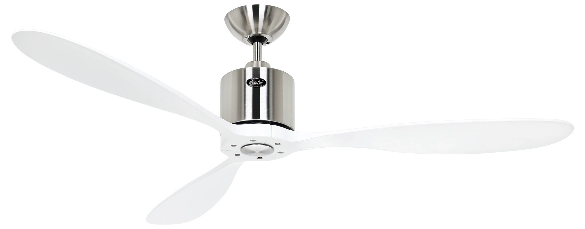 CasaFan AEROPLAN ECO 132 BN-WE Flügel Massivholz Weiß Ventilatore da soffitto 27 W (Ø x A) 132 cm x 310 mm Cromo (spazzo-1