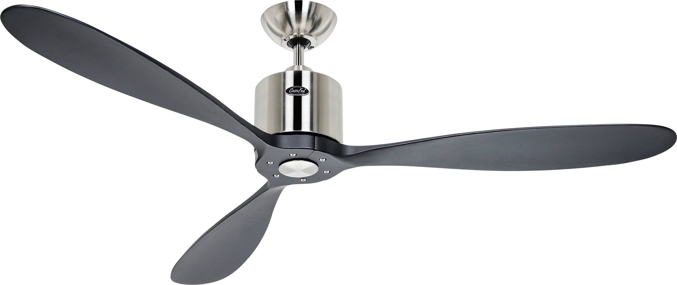 CasaFan AEROPLAN ECO 132 BN-SW Flügel Massivholz schwarz Ventilatore da soffitto 27 W (Ø x A) 132 cm x 310 mm Cromo (spa-0