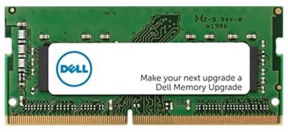 Una striscia di RAM Dell con una scheda circuitale verde e il testo 'Rendi il tuo prossimo upgrade un Upgrade di Memoria Dell.'