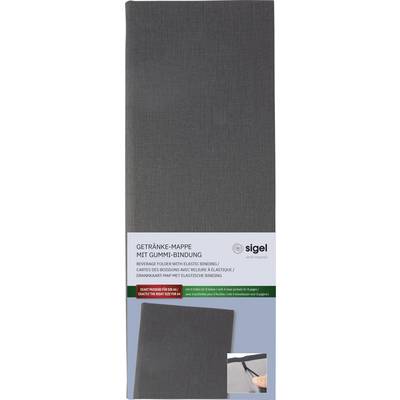 'Portabevande con rilegatura elastica, grigio scuro, marca Sigel.'