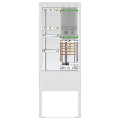 Diagramma dello scaffale server che mostra vari componenti e cavi colorati.