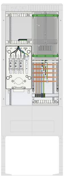 Un diagramma di un quadro elettrico che mostra fili etichettati, connettori e componenti. I fili sono codificati a colori e organizzati in sezioni.