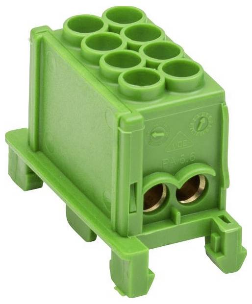 ABN XHKB1254GG Morsetto per conduttore principale a 1 polo con protezione per le dita 1x4x25 mmq (verde/giallo) Terminale ramo principale 1 pz.