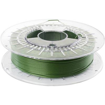 Un rocchetto trasparente riempito con filo verde, con un mozzo centrale etichettato, progettato per l'erogazione agevole.