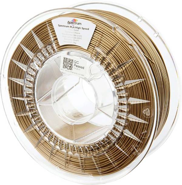 Spectrum Filaments 81065 PLA High Speed Filamento per stampante 3D Plastica PLA Filamento ad alta velocità, Elevata rigidità, Elevata resistenza alla trazione 1.75 mm 1000 g Oro  1 pz.