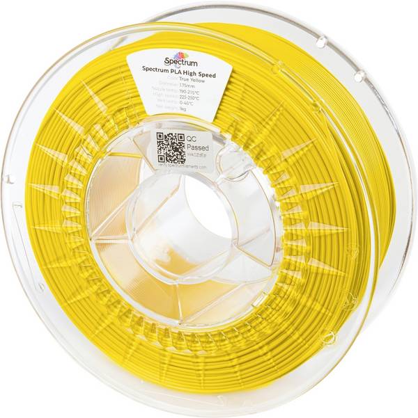 Spectrum Filaments 81050 PLA High Speed Filamento per stampante 3D Plastica PLA Filamento ad alta velocità, Elevata rigidità, Elevata resistenza alla trazione 1.75 mm 1000 g Vero giallo, Giallo  1 pz.