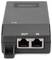 Un dispositivo di rete etichettato 'DIGITUS' con due porte Ethernet etichettate 'OUT' e 'IN', utilizzato per connessioni Power over Ethernet (PoE).
