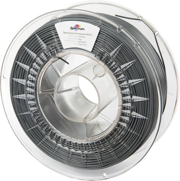 Spectrum Filaments 80476 PET-G FX120 Filamento per stampante 3D PETG resistente al calore, flessibile, odore ridotto, resistente ai prodotti chimici 1.75 mm 1000 g Grigio 1 pz.