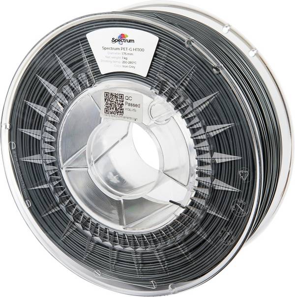 Spectrum Filaments 80401 PET-G HT100 Filamento per stampante 3D PETG resistente al calore, resistente ai prodotti chimici 1.75 mm 1000 g Grigio 1 pz.