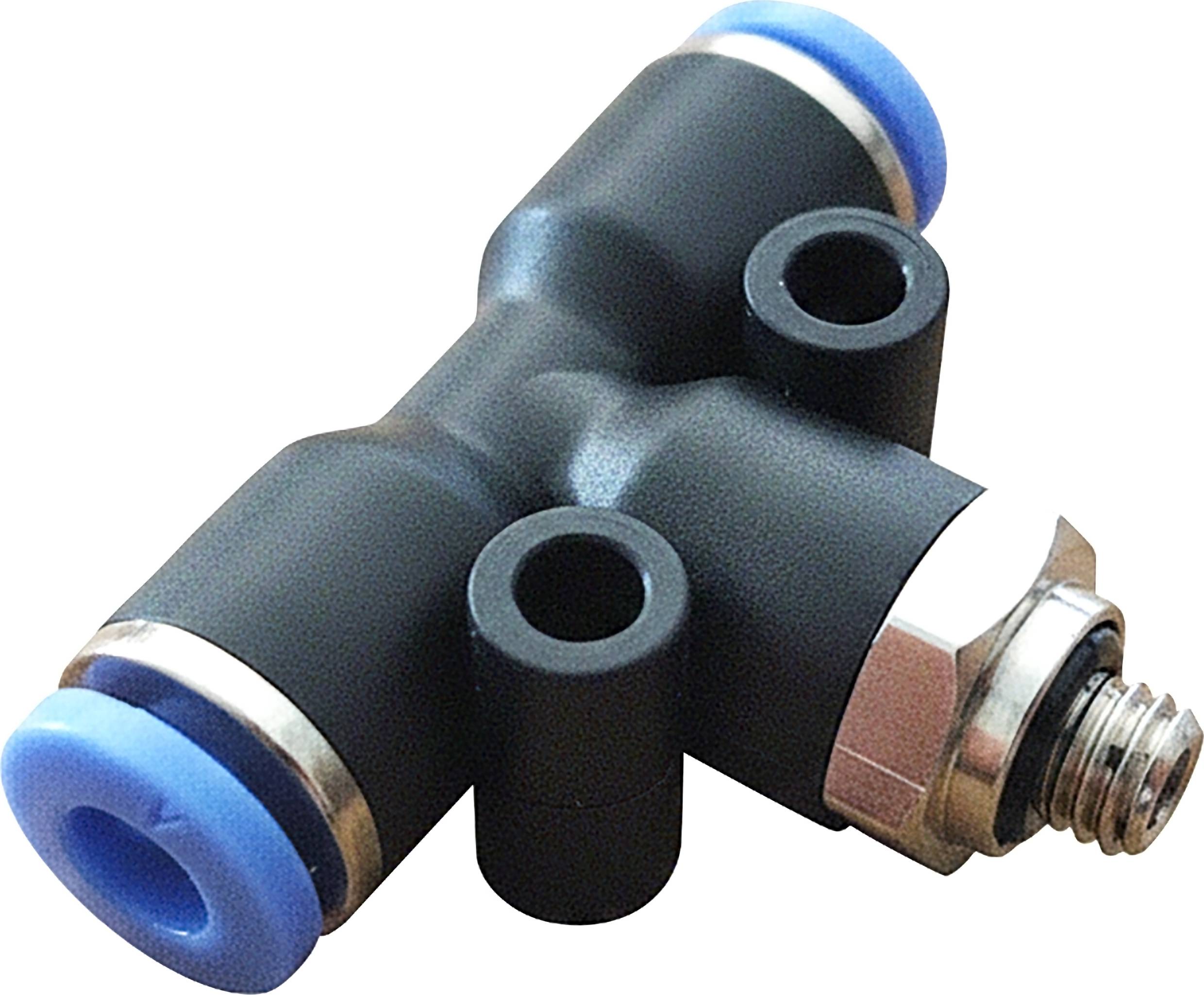TRU COMPONENTS Raccordo a T TC-13863048 PB6-M5 Ø tubo: 6 mm Diametro foro montaggio: M5 1 pz.-0