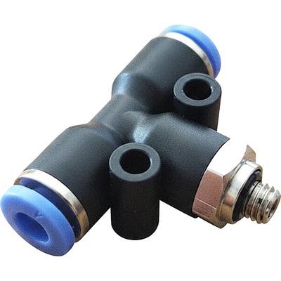 TRU COMPONENTS Raccordo a T TC-13863048 PB6-M5 Ø tubo: 6 mm Diametro foro montaggio: M5 1 pz.-0