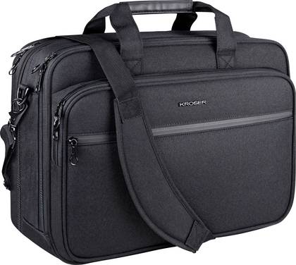 KROSER Borsa per Notebook Laptop Briefcase 17.3 Messenger Bag Adatto per massimo: 43,9 cm (17,3")  Nero