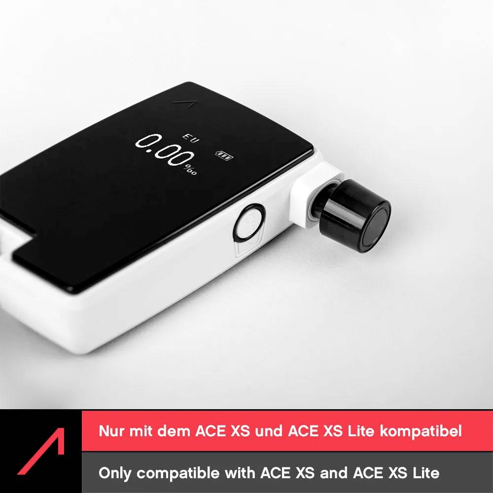 Un dispositivo in bianco e nero etichettato 0.00 con una manopola sul lato. Il testo recita: Compatibile solo con ACE XS e ACE XS Lite.